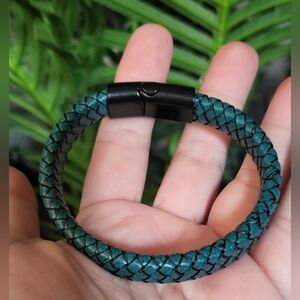 Leather braided bracelet